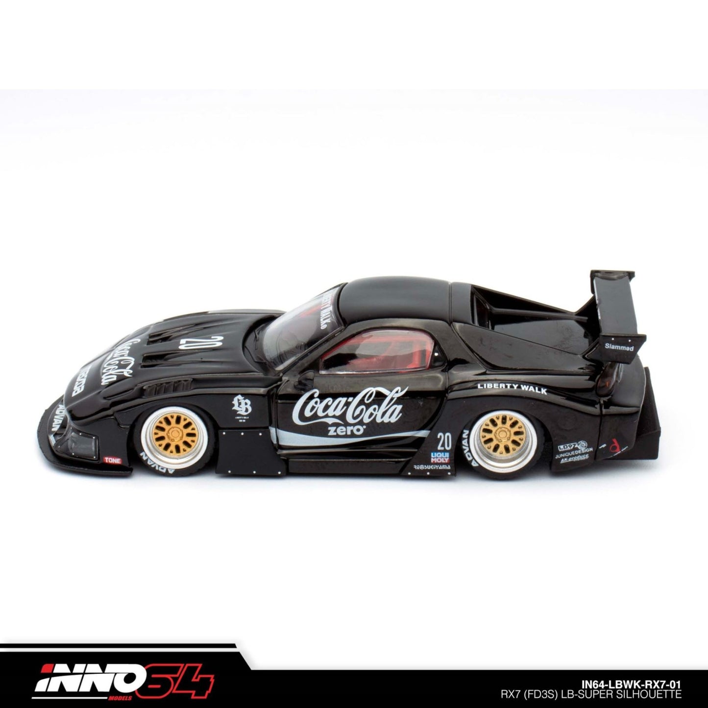 INNO64 - LBWK Mazda RX7 (FD3S) LB Super Silhouette, black - 1:64 - IN64-LBWKRX7-01