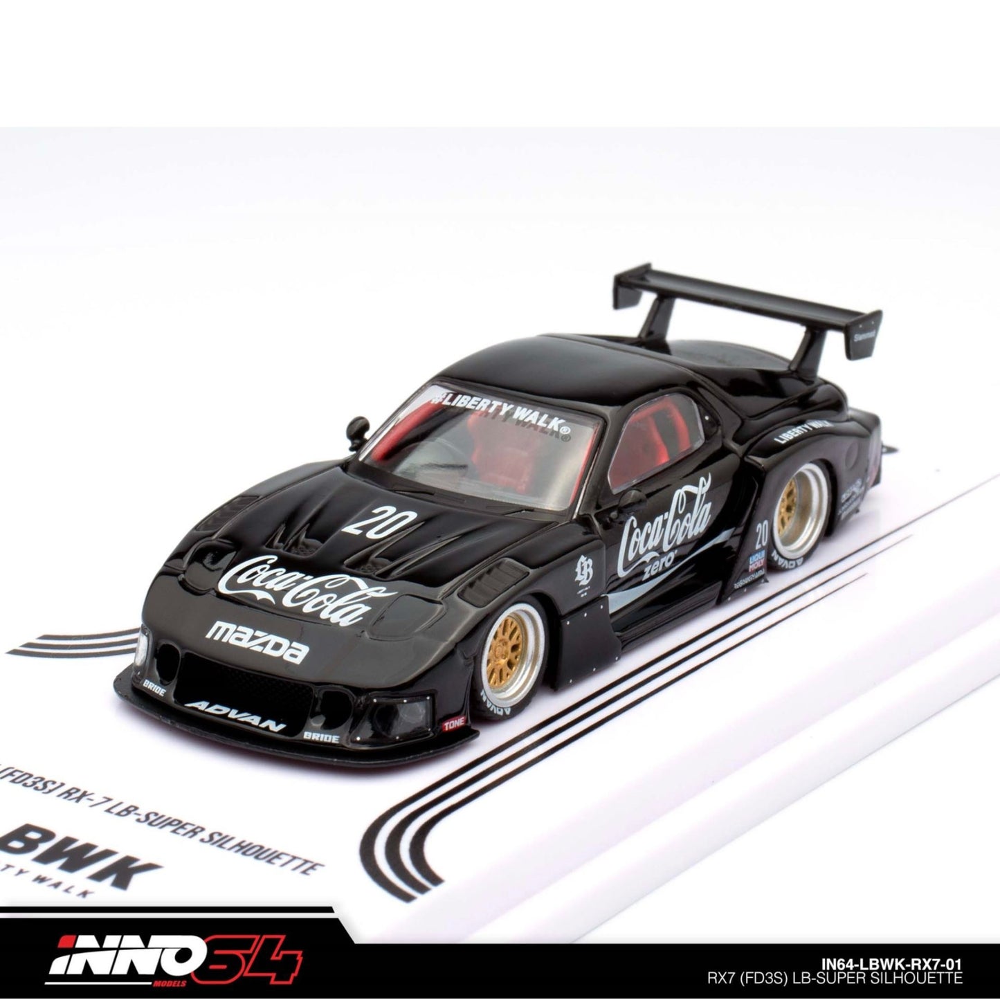 INNO64 - LBWK Mazda RX7 (FD3S) LB Super Silhouette, black - 1:64 - IN64-LBWKRX7-01