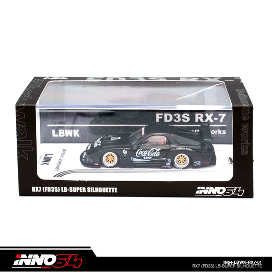 INNO64 - LBWK Mazda RX7 (FD3S) LB Super Silhouette, black - 1:64 - IN64-LBWKRX7-01