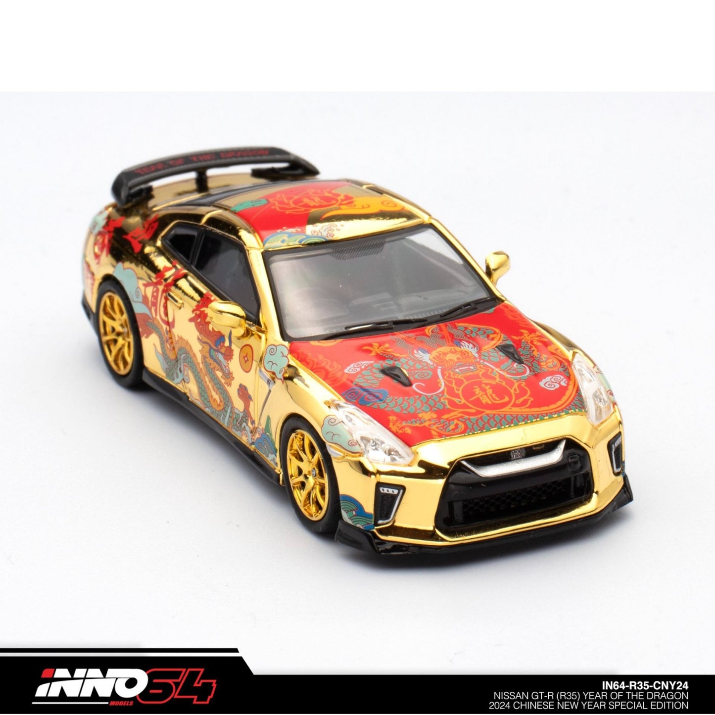 INNO64 - Nissan GT-R (R35) *Year of the Dragon 2024*, red/yellow - 1:64 - IN64-R35-CNY24