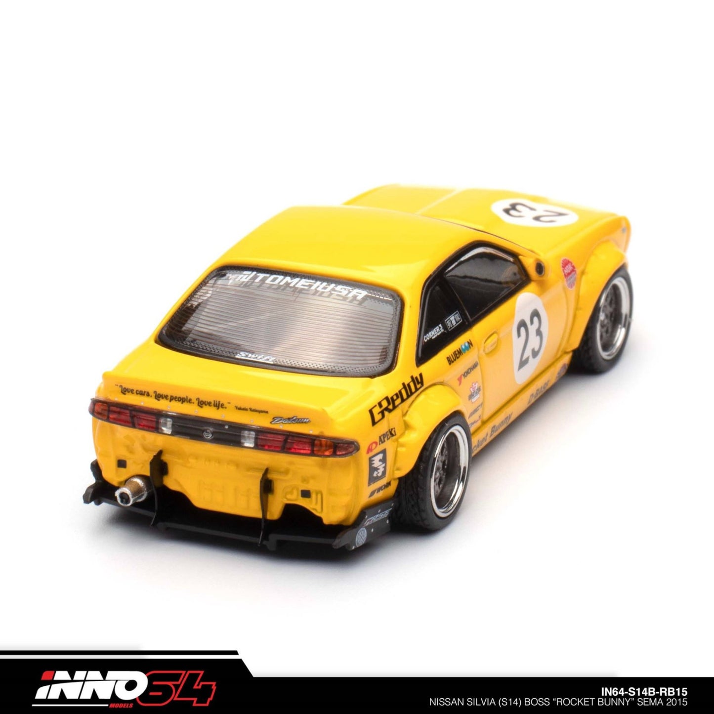 INNO64 - 2015 Nissan Silvia (S14) Boss *Rocket Bunny* Sema, yellow - 1:64 - IN64-S14B-RB15