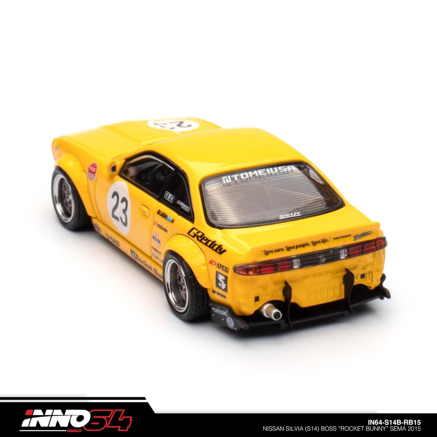 INNO64 - 2015 Nissan Silvia (S14) Boss *Rocket Bunny* Sema, yellow - 1:64 - IN64-S14B-RB15