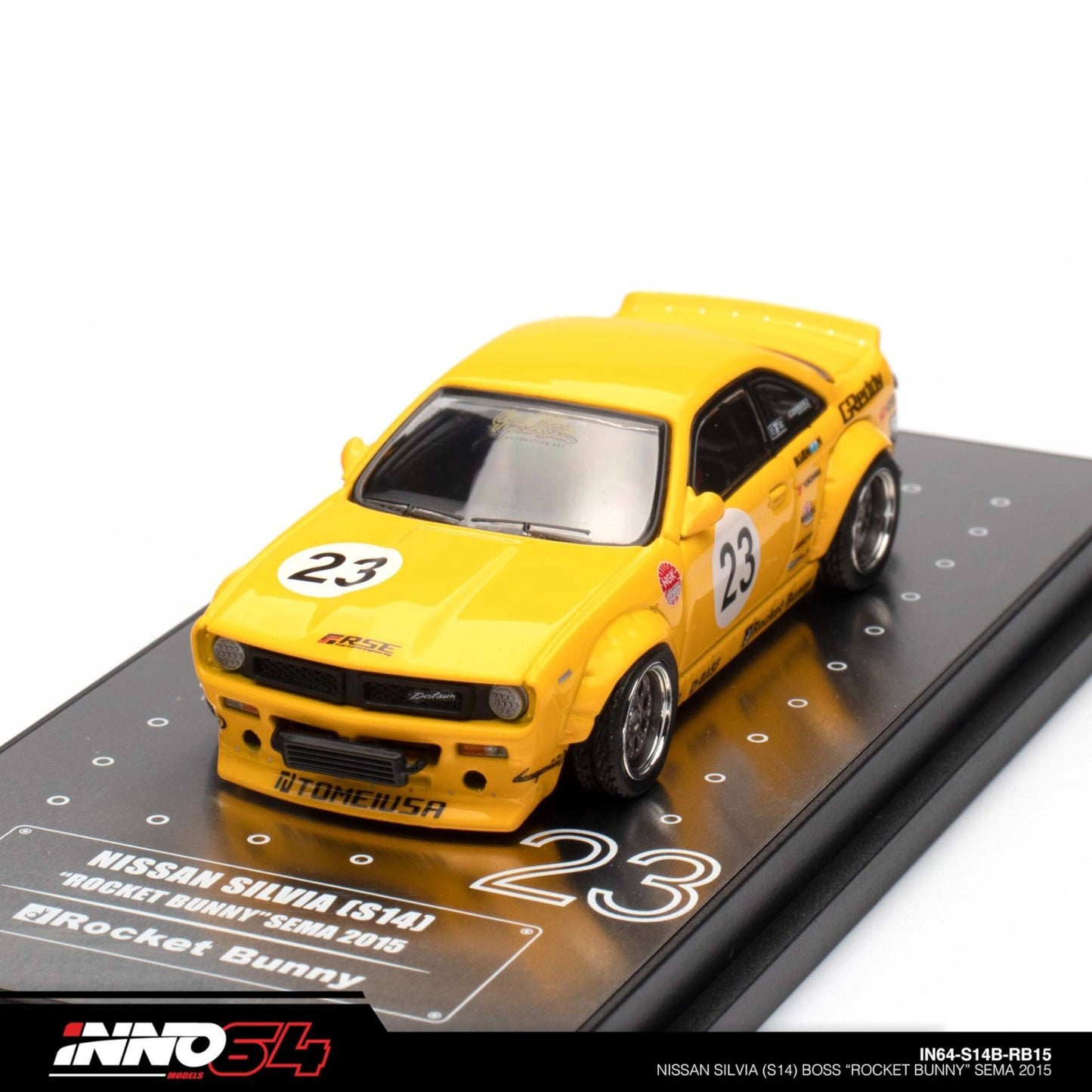 INNO64 - 2015 Nissan Silvia (S14) Boss *Rocket Bunny* Sema, yellow - 1:64 - IN64-S14B-RB15