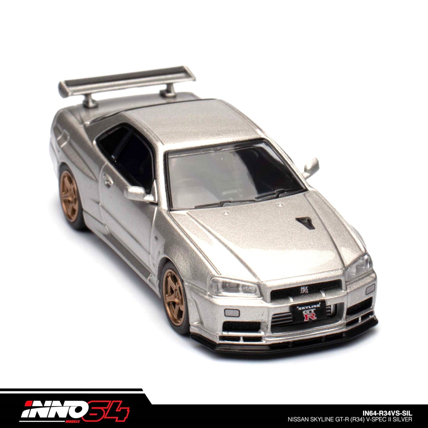 INNO64 - Nissan Skyline GT-R (R34) V-Spec II, silver - 1:64 - IN64-R34VS-SIL