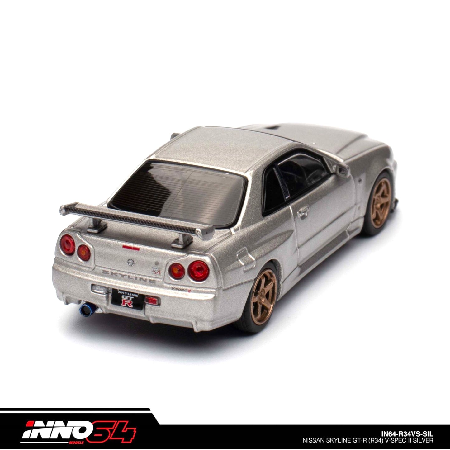INNO64 - Nissan Skyline GT-R (R34) V-Spec II, silver - 1:64 - IN64-R34VS-SIL
