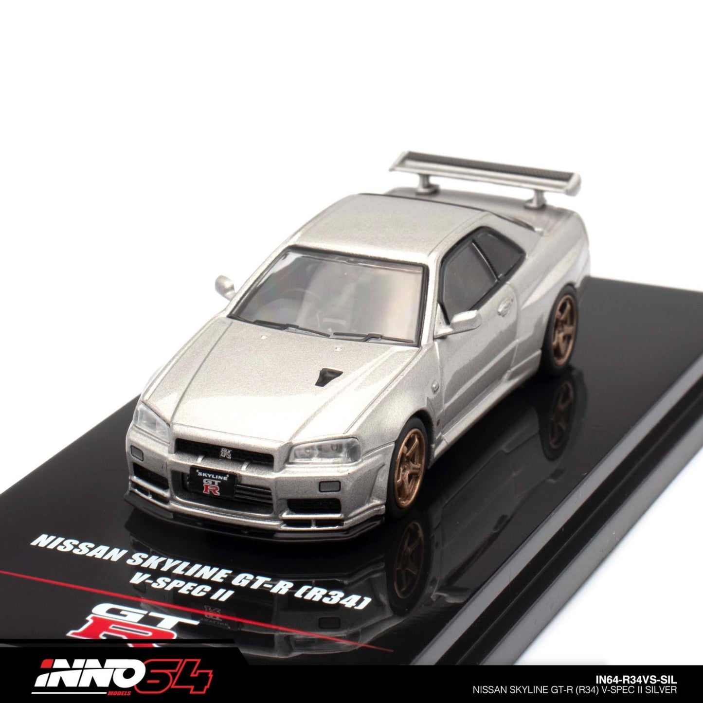 INNO64 - Nissan Skyline GT-R (R34) V-Spec II, silver - 1:64 - IN64-R34VS-SIL