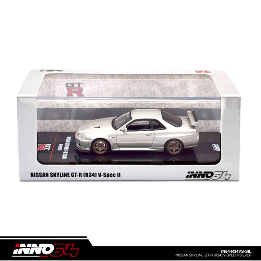 INNO64 - Nissan Skyline GT-R (R34) V-Spec II, silver - 1:64 - IN64-R34VS-SIL