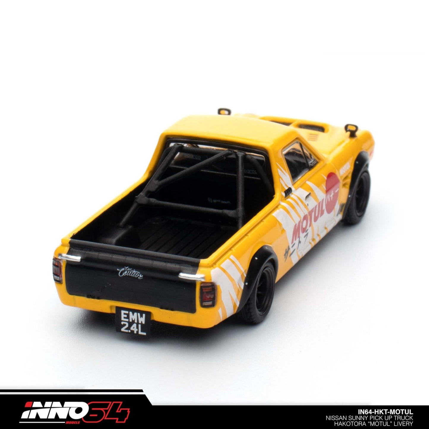 INNO64 - Nissan Hakotora Pick Up Truck *MOTUL* Livery, yellow - 1:64 - IN64-HKT-MOTUL