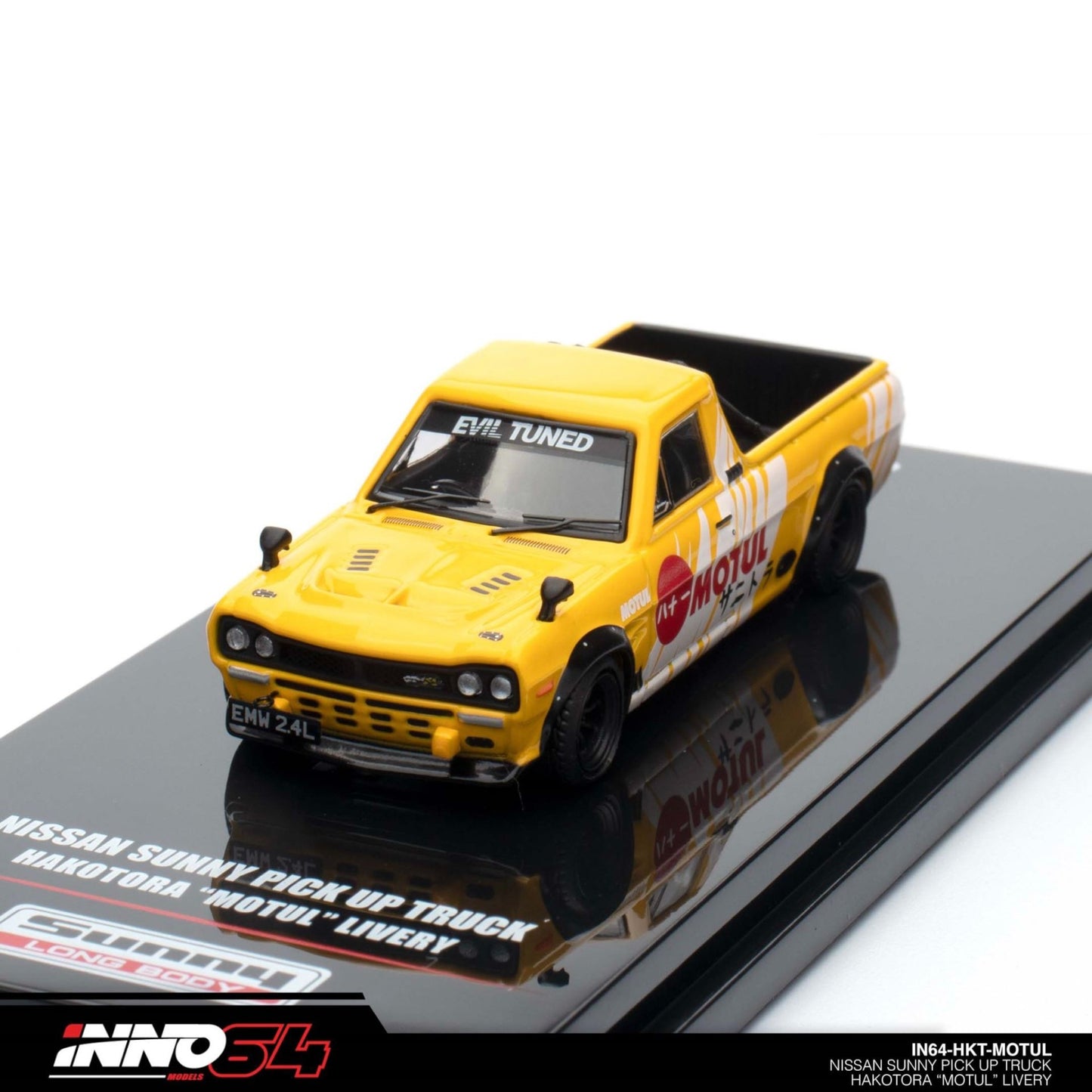 INNO64 - Nissan Hakotora Pick Up Truck *MOTUL* Livery, yellow - 1:64 - IN64-HKT-MOTUL