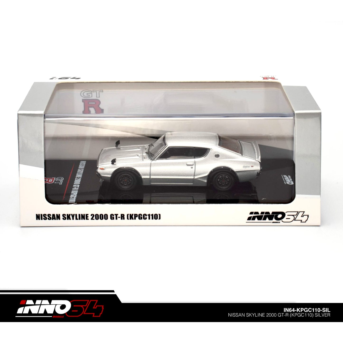 INNO64 - Nissan Skyline 2000 GT-R (KPGC110), silver - 1:64 - IN64-KPGC110-SIL