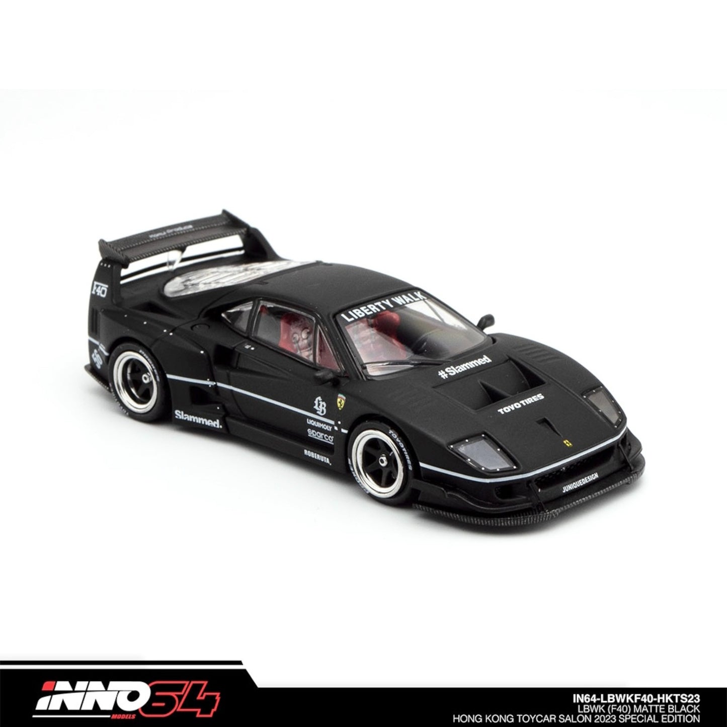 INNO64 - LBWK Ferrari F40, black/white - IN64-LBWKF40-HKTS23
