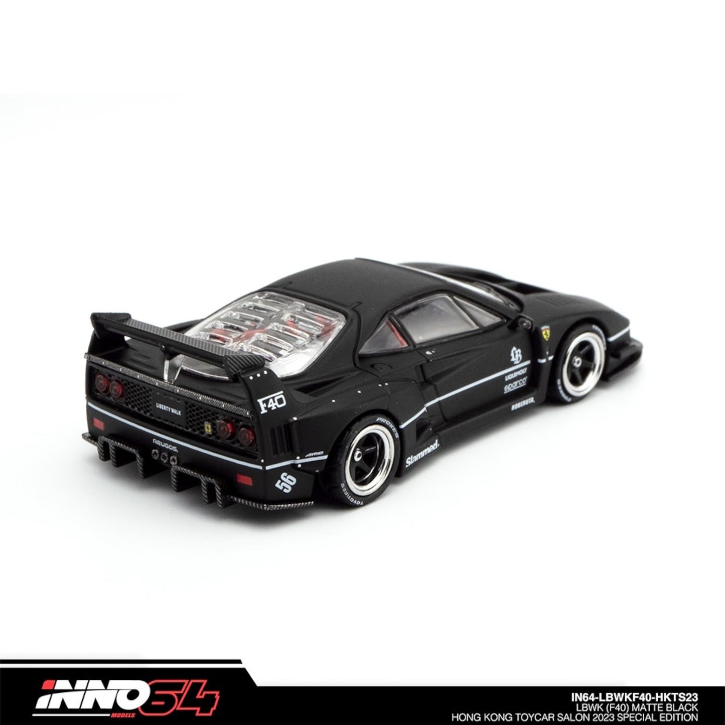 INNO64 - LBWK Ferrari F40, black/white - IN64-LBWKF40-HKTS23