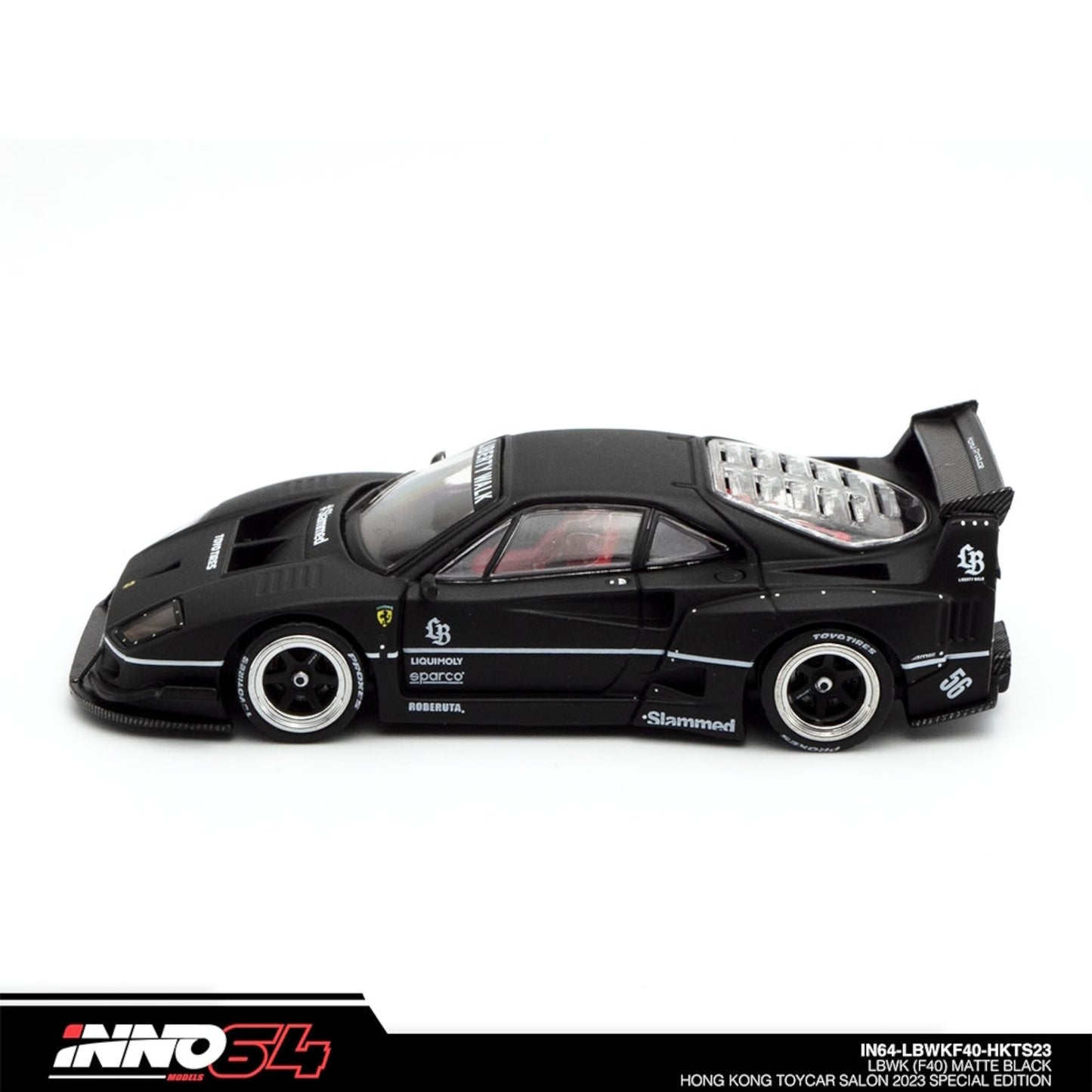 INNO64 - LBWK Ferrari F40, black/white - IN64-LBWKF40-HKTS23