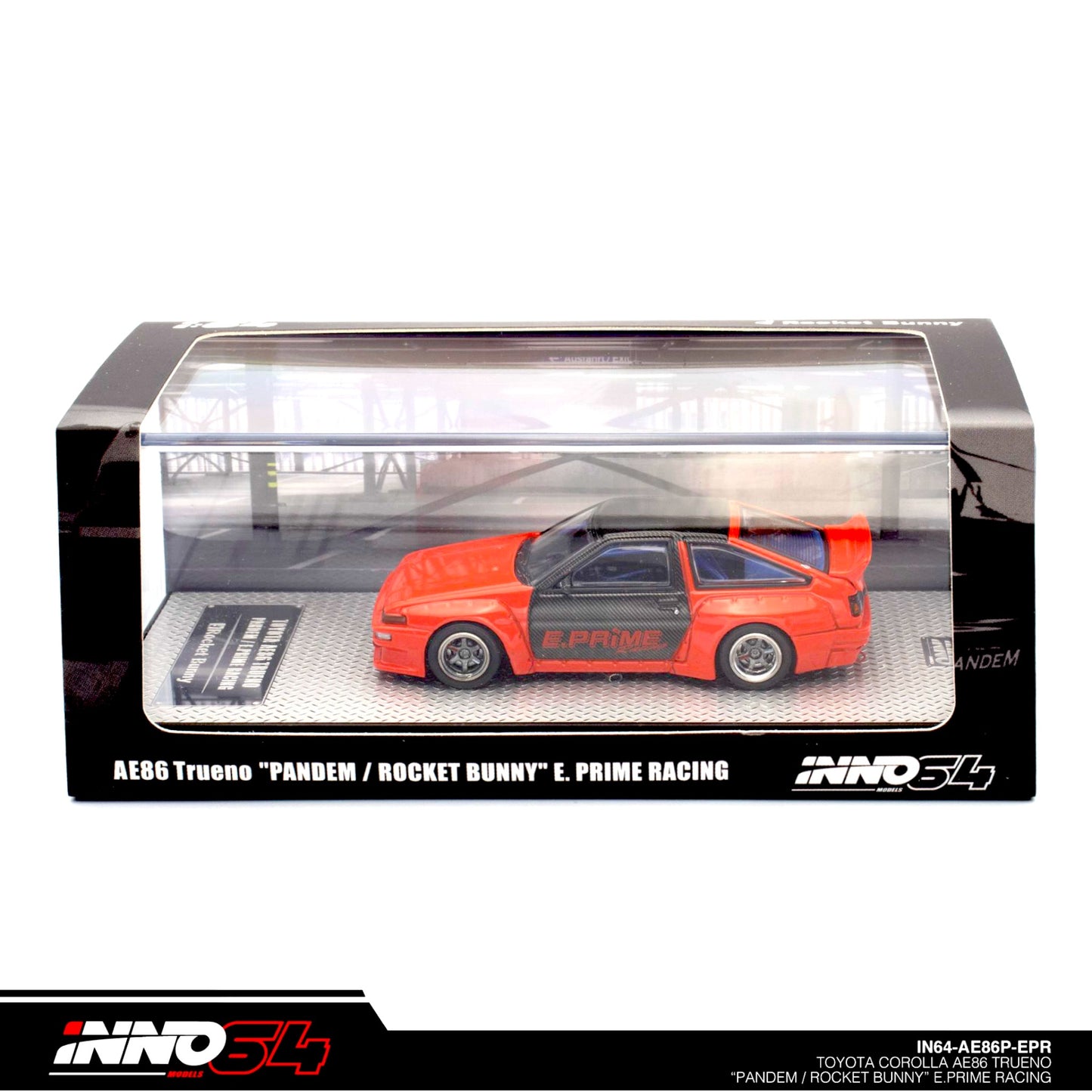 INNO64 - Toyota Corolla Trueno AE86 Pandem Rocket Bunny *, orange/black - 1:64 - IN64-AE86P-EPR