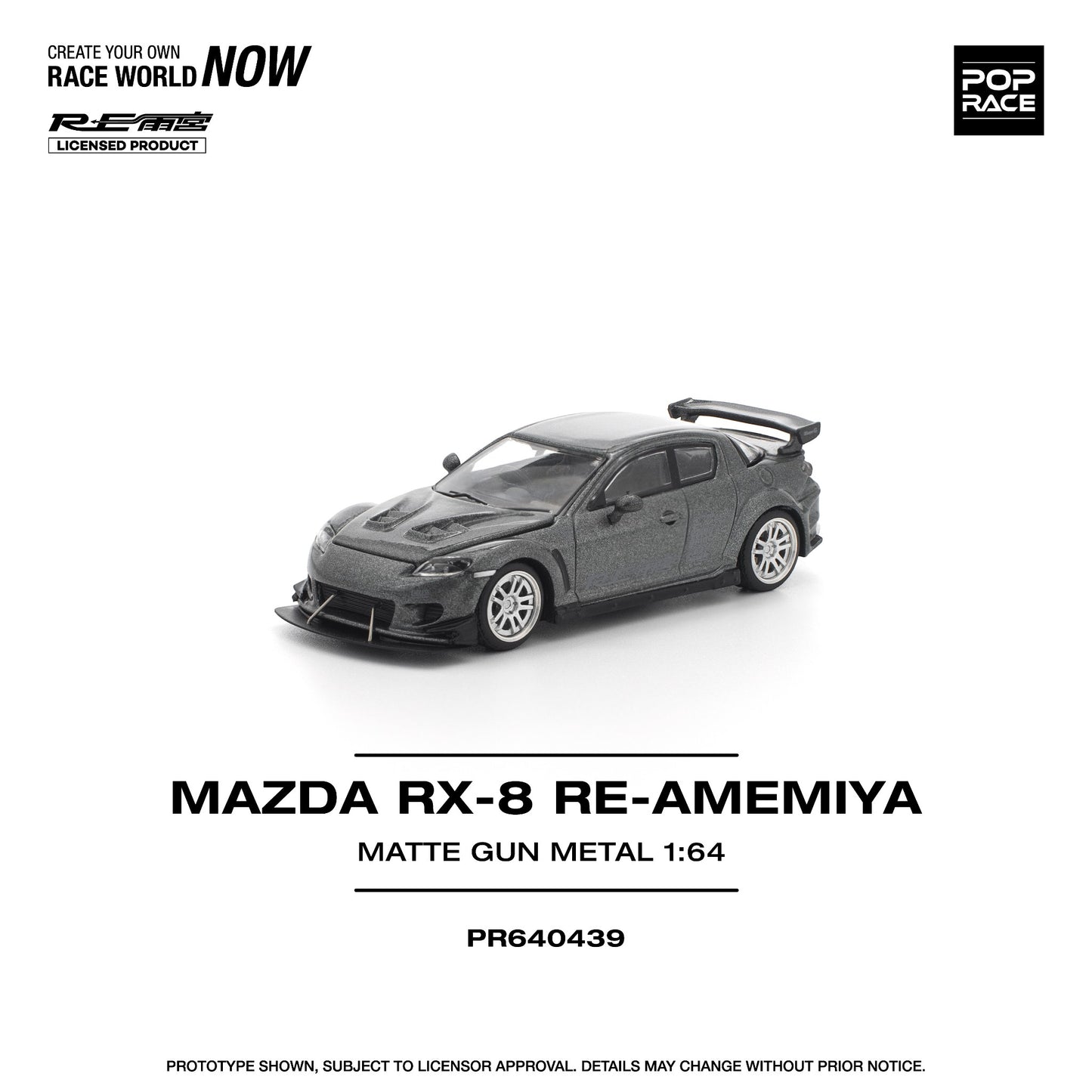 Pop Race - Pre-Order - Mazda RX-8 Re-Amemiya, matte gun metal - PR640439