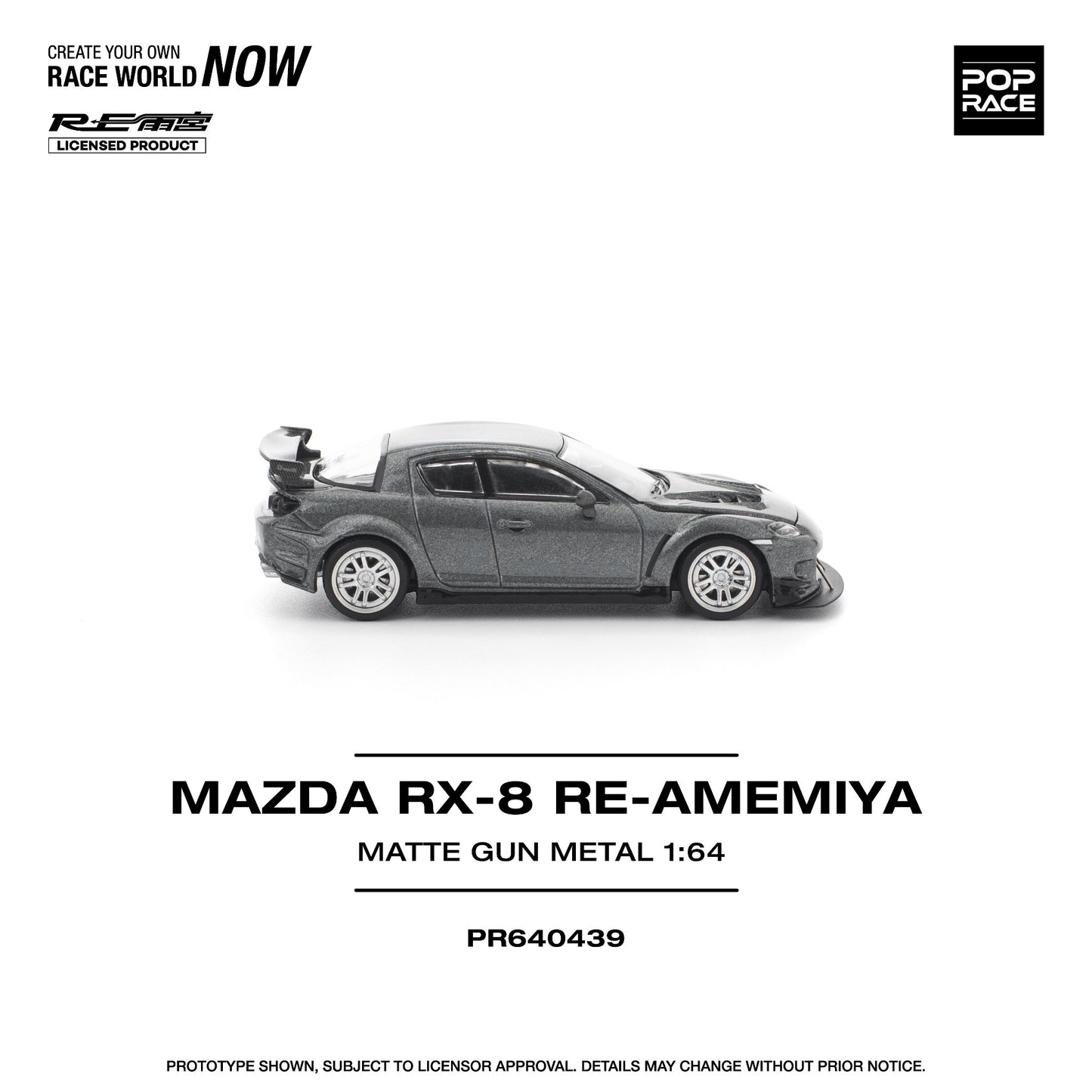 Pop Race - Pre-Order - Mazda RX-8 Re-Amemiya, matte gun metal - PR640439