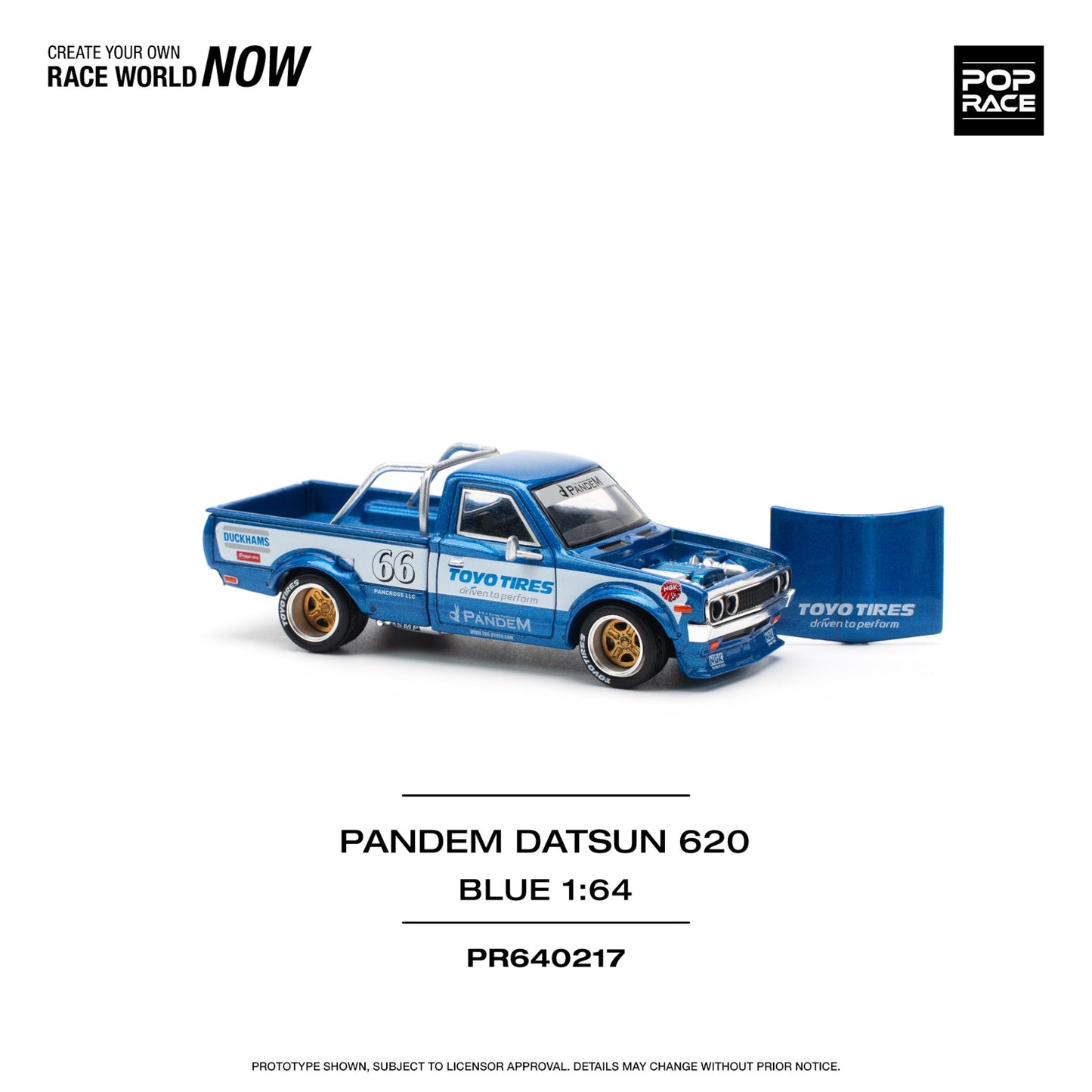 Pop Race - Pre-Order - Pandem Datsun 620, blue - PR640217