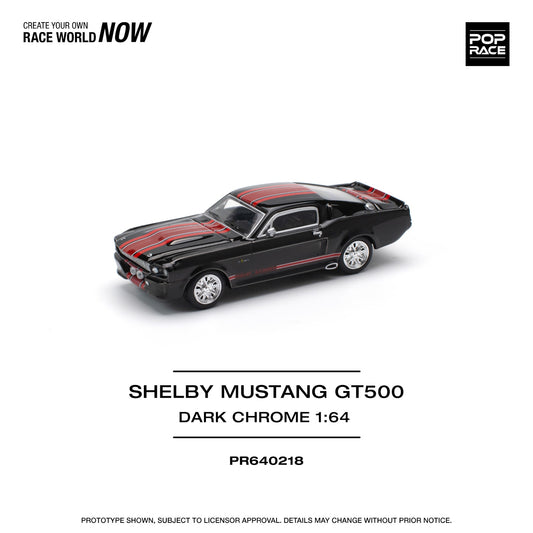 Pop Race - Pre-Order - Shelby Mustang GT500, dark chrome/red - PR640218