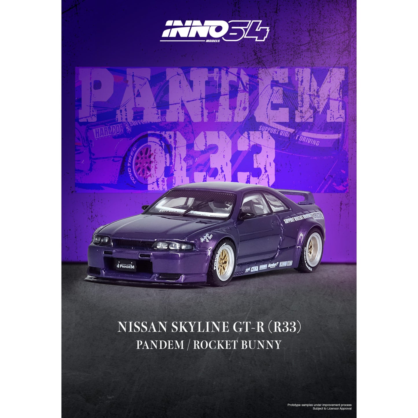 INNO64 - Pre-Order - Nissan Skyline GT-R (R33) "Pandem / Rocket Bunny" Purple - IN64-R33P-PPL