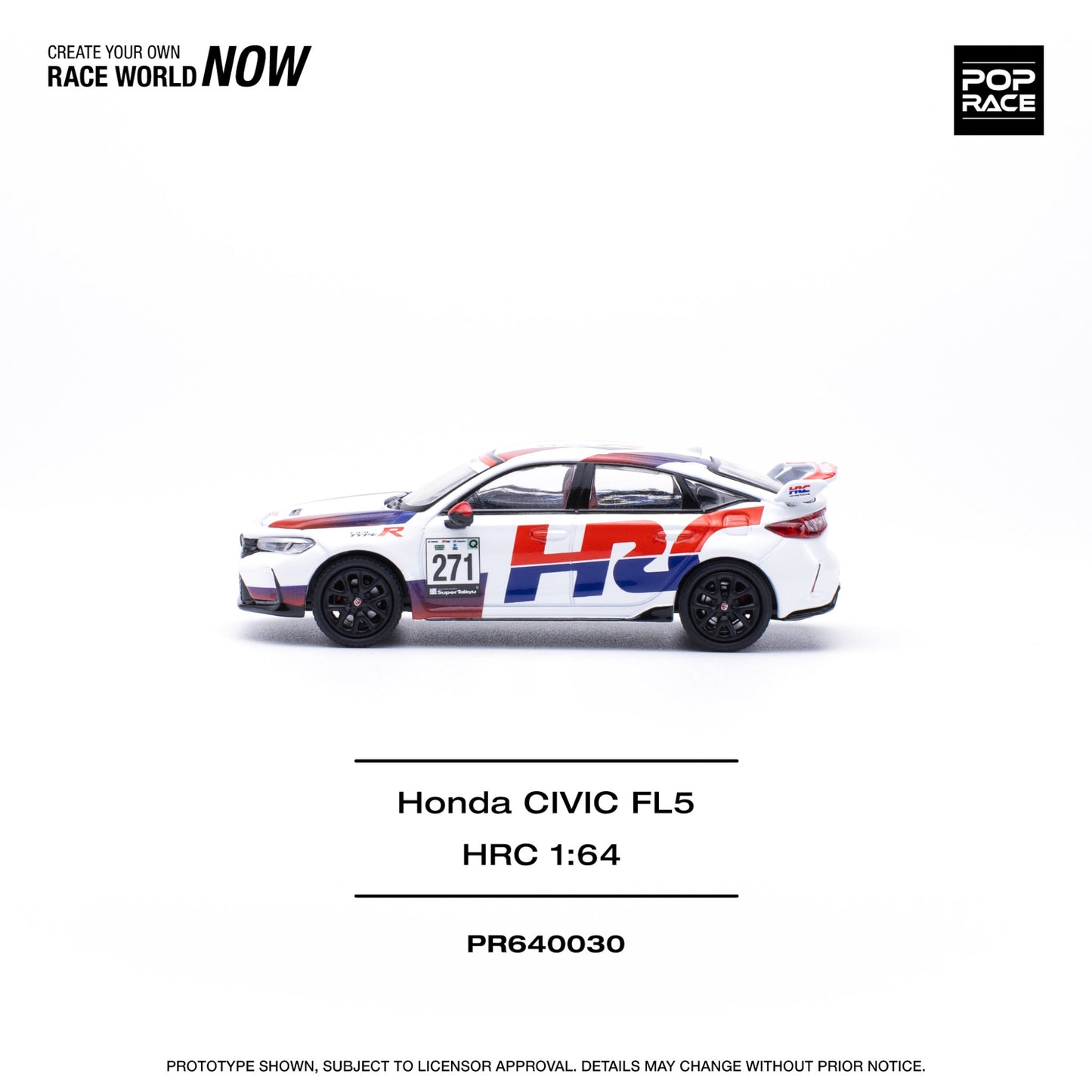 Pop Race - Pre-Order - Honda Civic Type R (FL5) #271, white/red/blue - PR640030