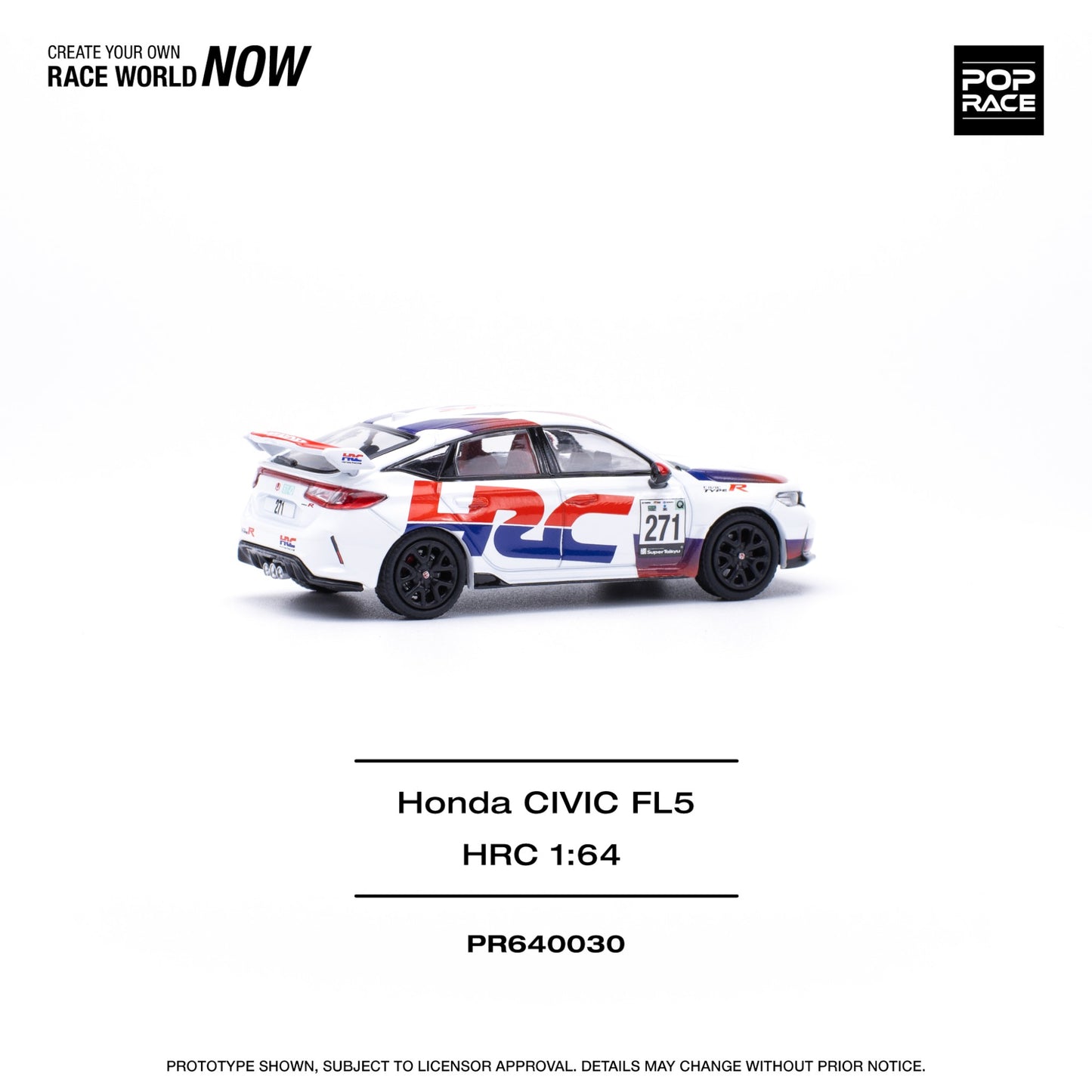 Pop Race - Pre-Order - Honda Civic Type R (FL5) #271, white/red/blue - PR640030