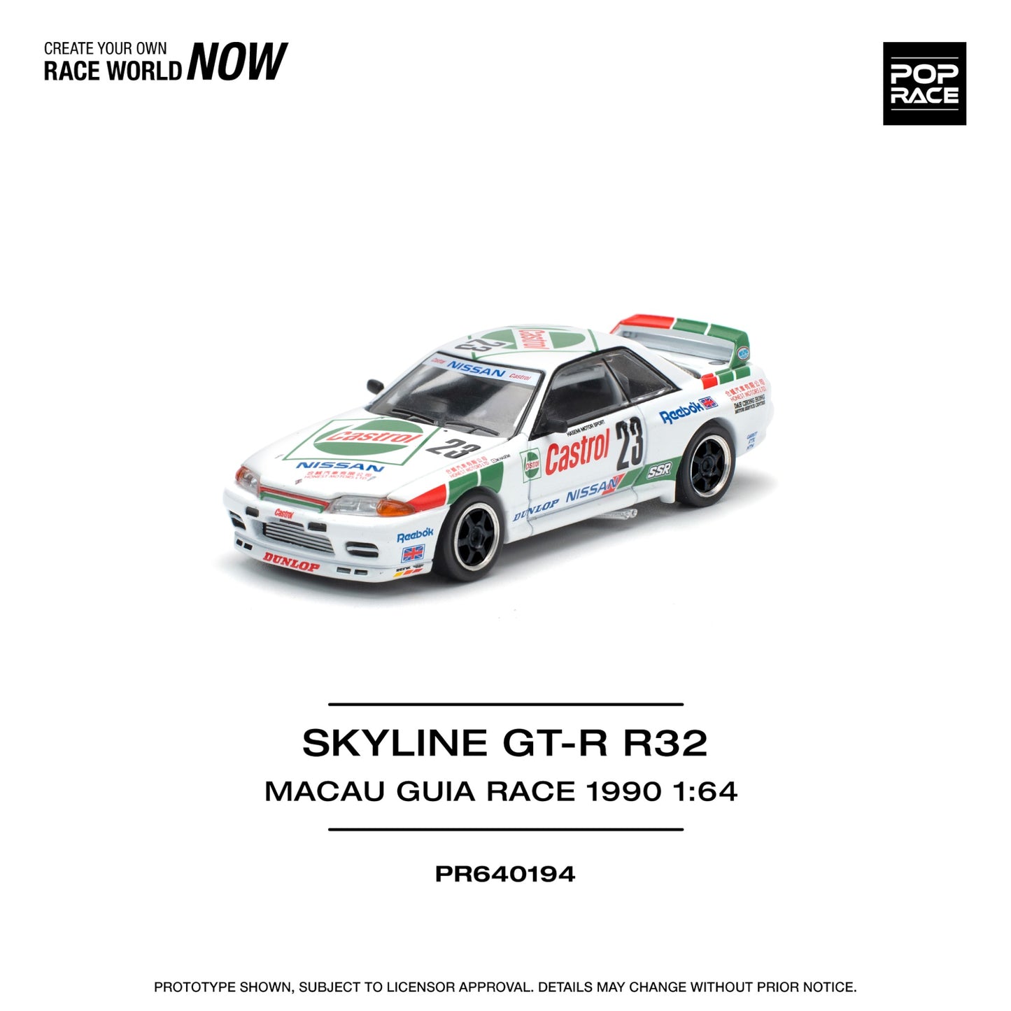 Pop Race - Pre-Order - Skyline GT-R R32 #23 Macau Guia Race 1990 Winner - PR640194