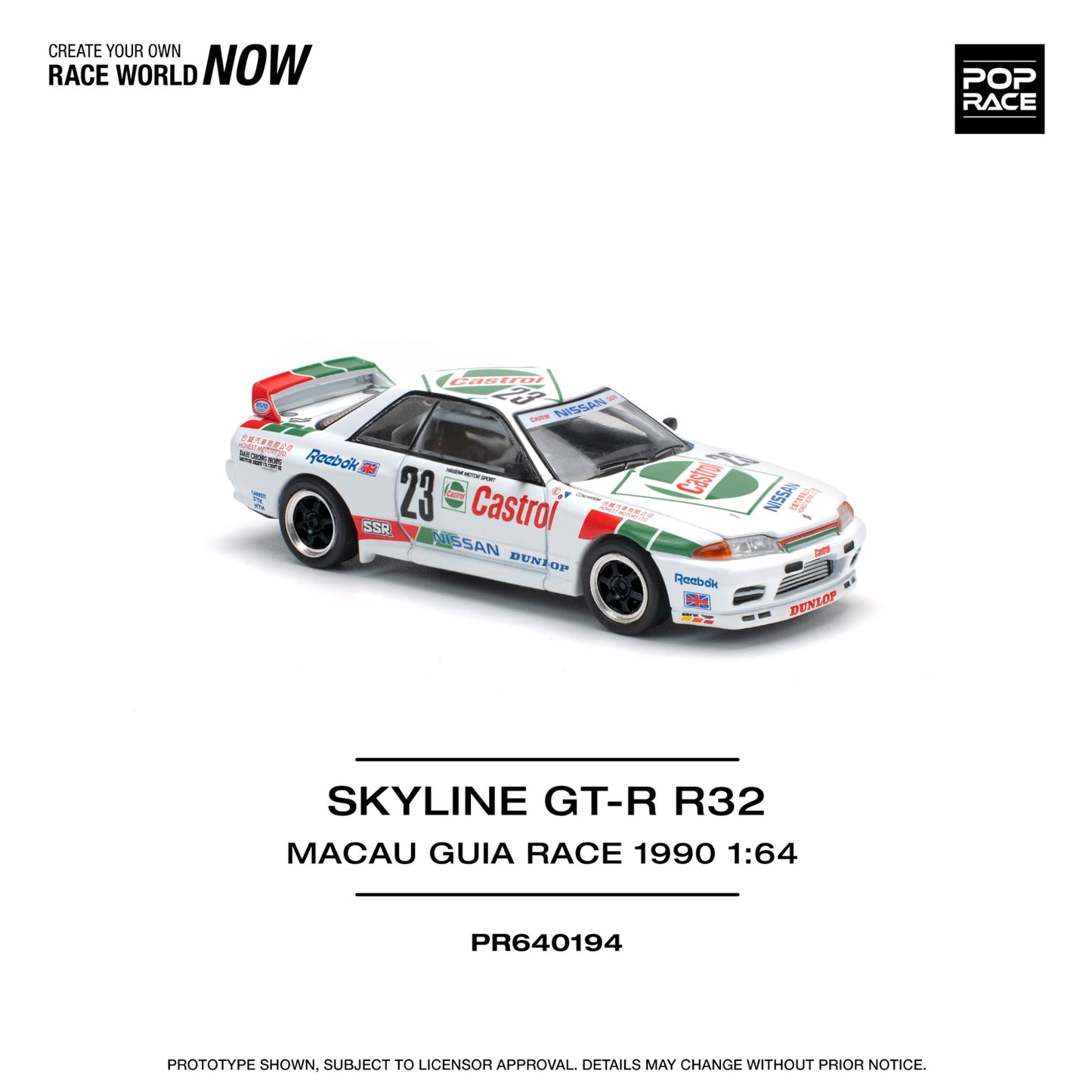 Pop Race - Pre-Order - Skyline GT-R R32 #23 Macau Guia Race 1990 Winner - PR640194