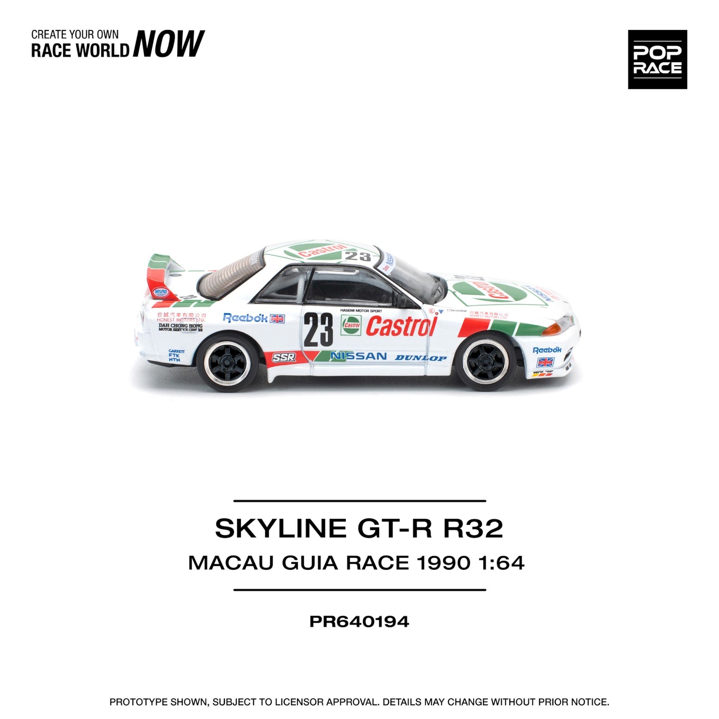 Pop Race - Pre-Order - Skyline GT-R R32 #23 Macau Guia Race 1990 Winner - PR640194