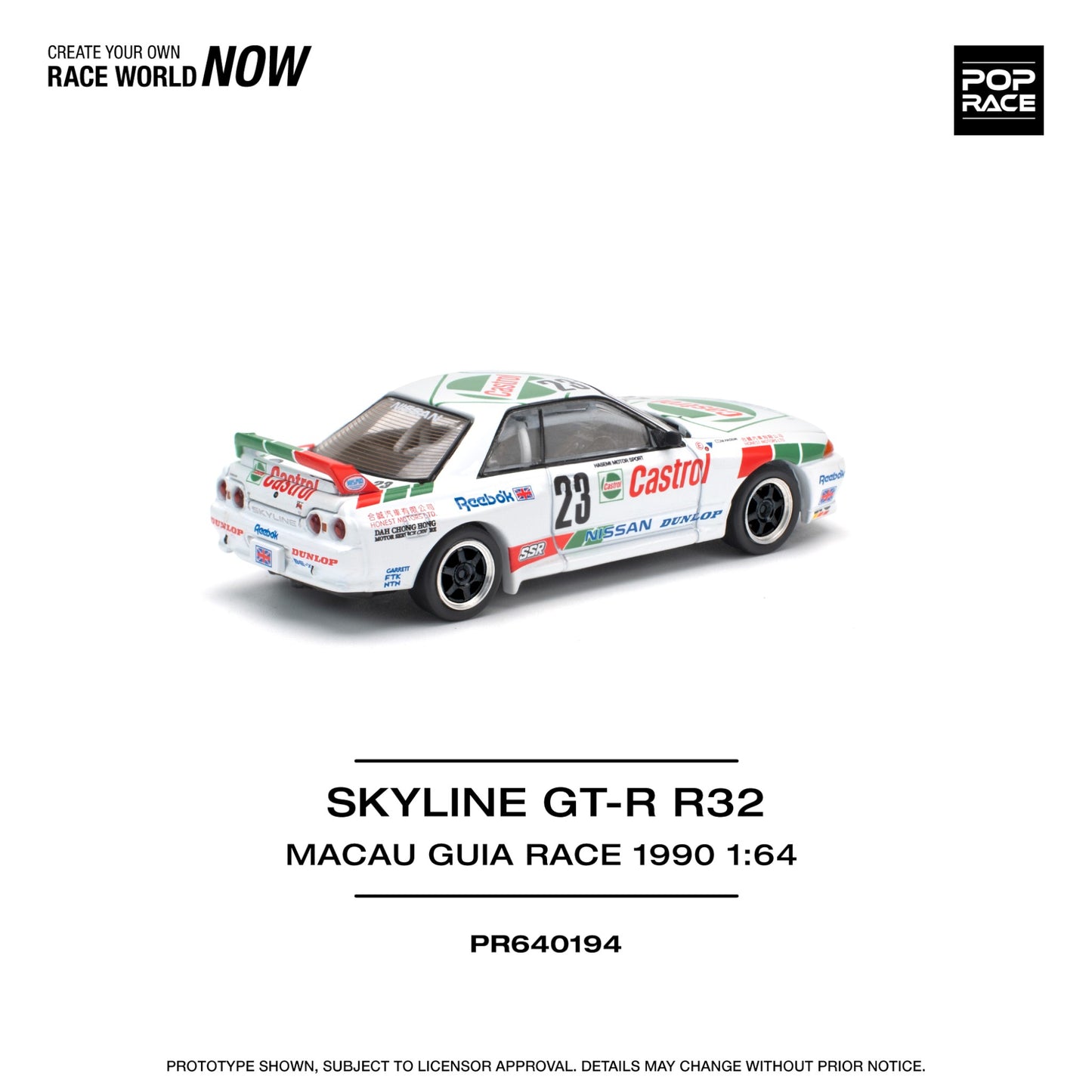 Pop Race - Pre-Order - Skyline GT-R R32 #23 Macau Guia Race 1990 Winner - PR640194