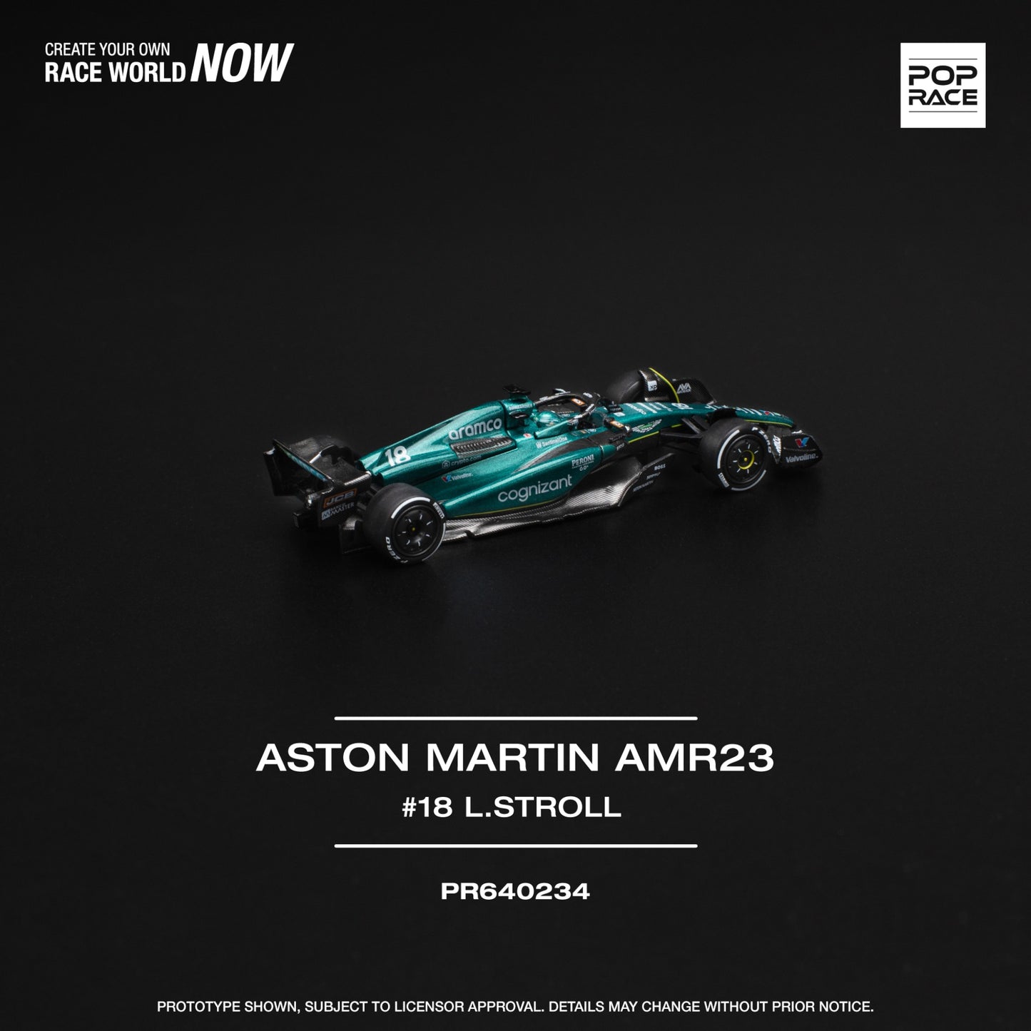 Pop Race - Pre-Order - Aston Martin AMR23 #18 Lance Stroll, green/black - PR640234
