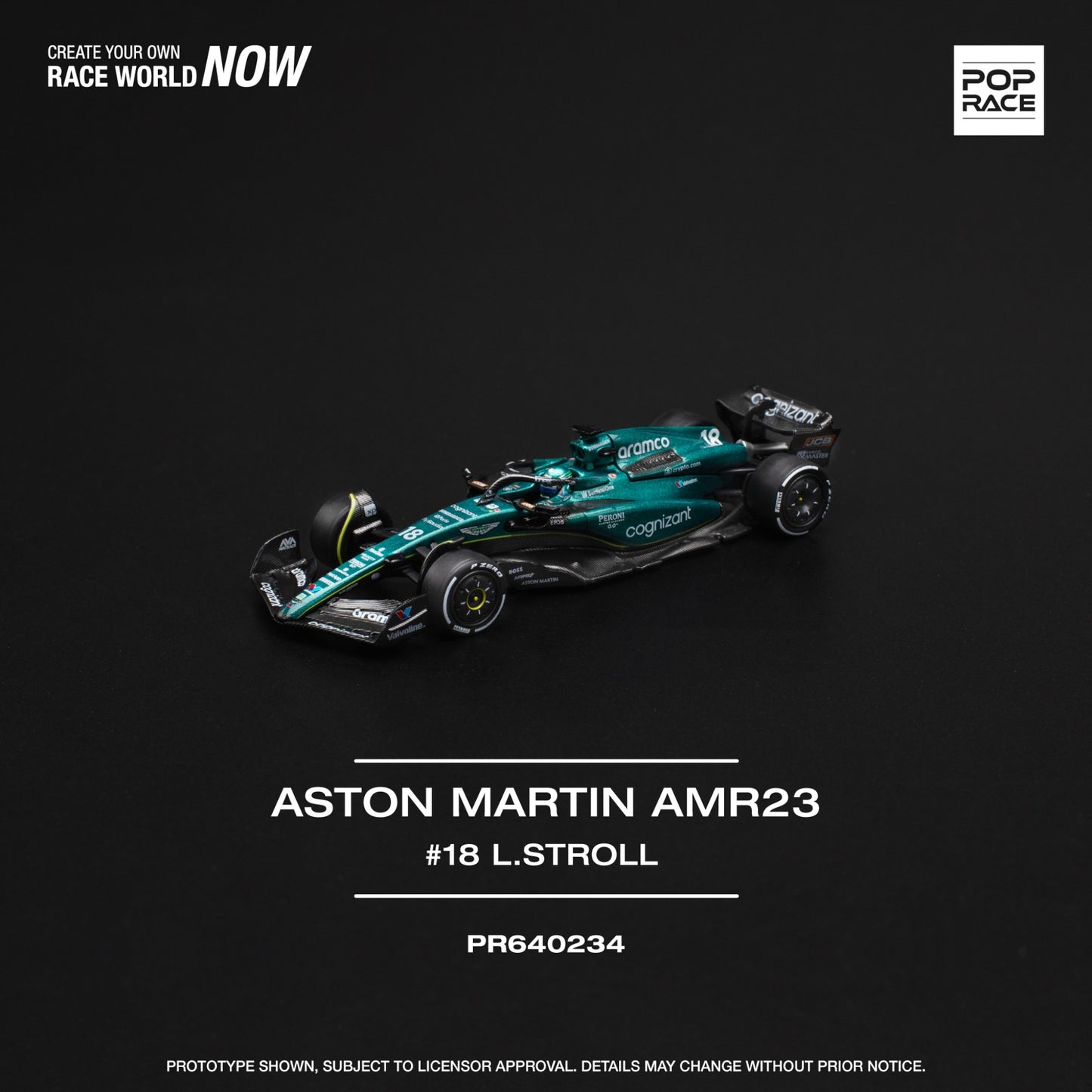 Pop Race - Pre-Order - Aston Martin AMR23 #18 Lance Stroll, green/black - PR640234