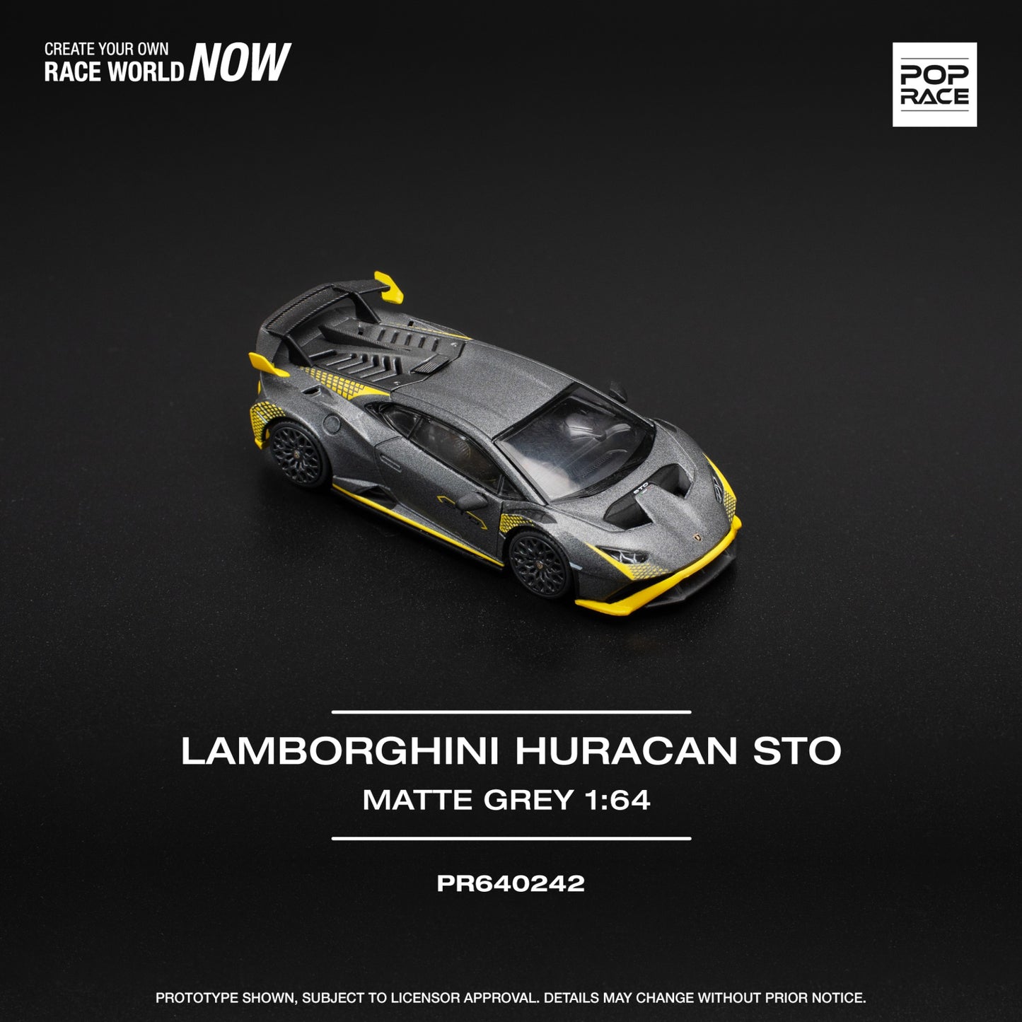 Pop Race - Pre-Order - Lamborghini Huracan STO, matte grey - PR640242