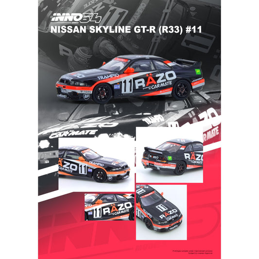 INNO64 - Pre-Order - NISSAN SKYLINE GT-R R33 #11 "RAZO TRAMPIO" - IN64-R33R-RAZO