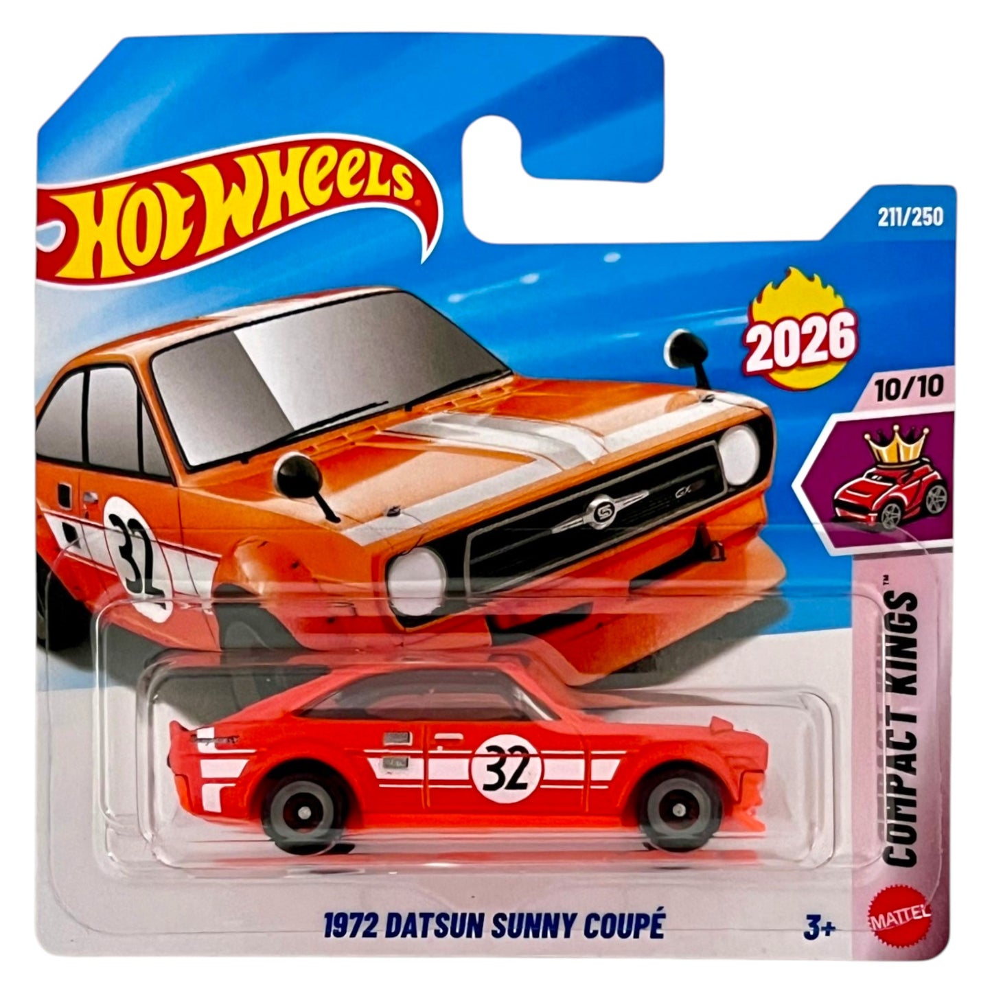 Hot Wheels 2026 -1972 Datsun Sunny Coupe - Compact Kings 10/10 - JJH66 - 211/250