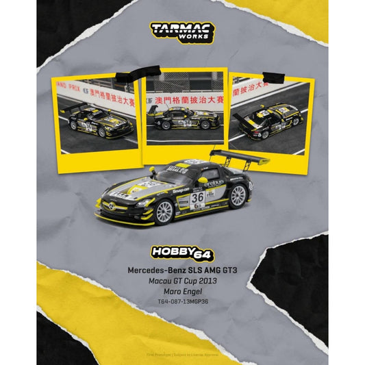 Tarmac Works - Pre-Order - MERCEDES-BENZ SLS AMG GT3 #36 MARO ENGEL MACAU GT CUP 2013 - T64-087-13MGP36