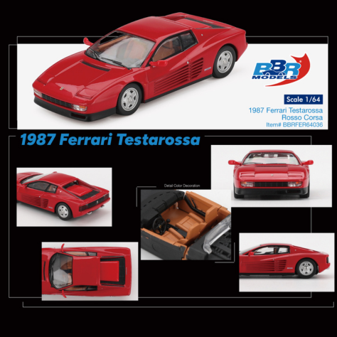 BBR - Pre-Order - FERRARI TESTAROSSA ROSSO CORSA 1987 - BBRFER64036