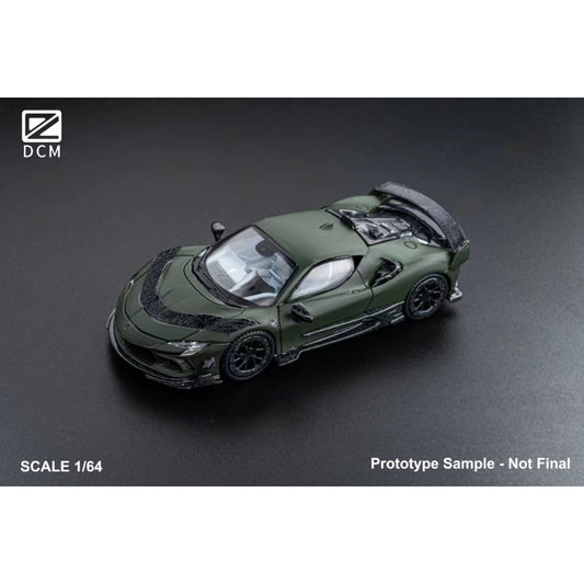 DCM Models - Pre-Order - Mansory SF90XX F9XX Roadster, Military green, Coupe - DCM64-MSF90-MGRN-C