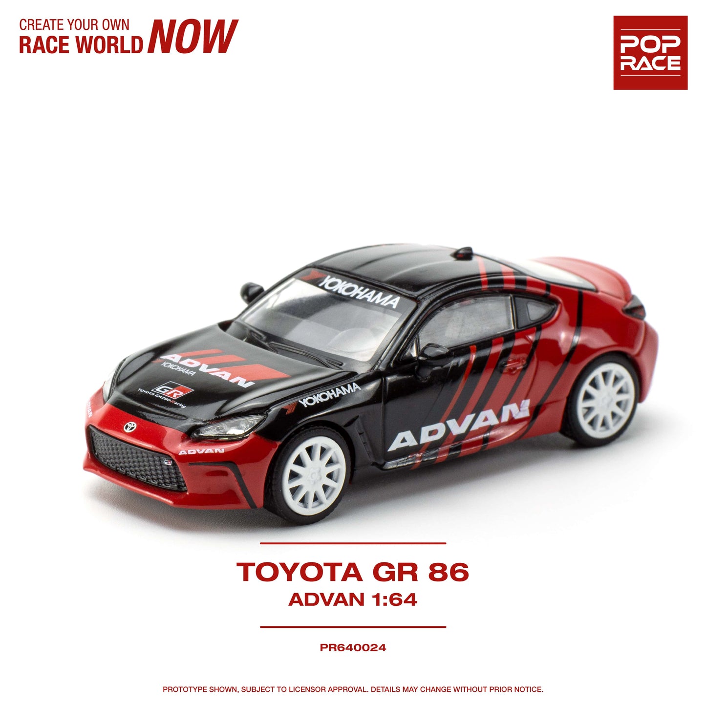 Pop Race - Toyota GR86 *ADVAN*, red/black - PR640024 - 1:64