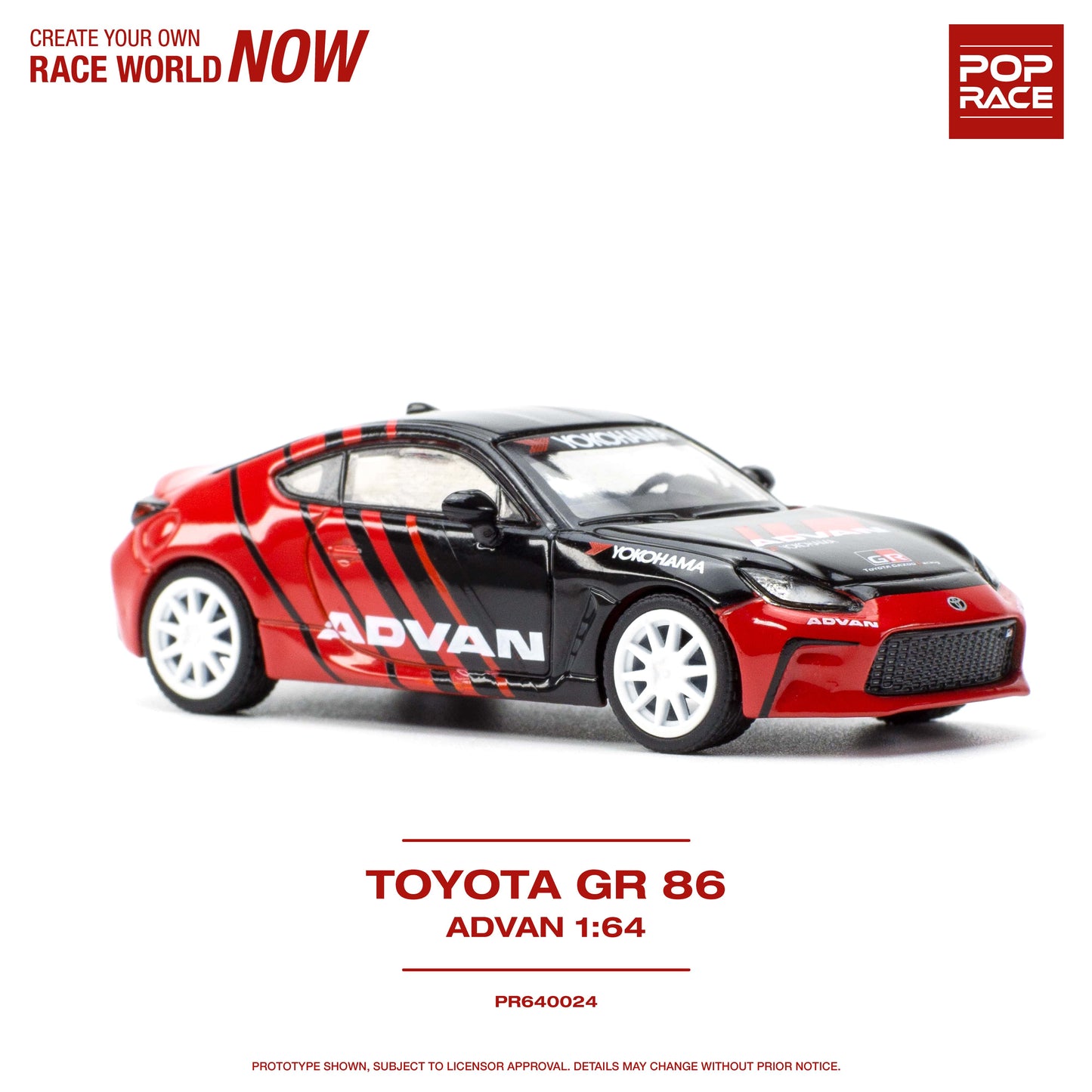 Pop Race - Toyota GR86 *ADVAN*, red/black - PR640024 - 1:64
