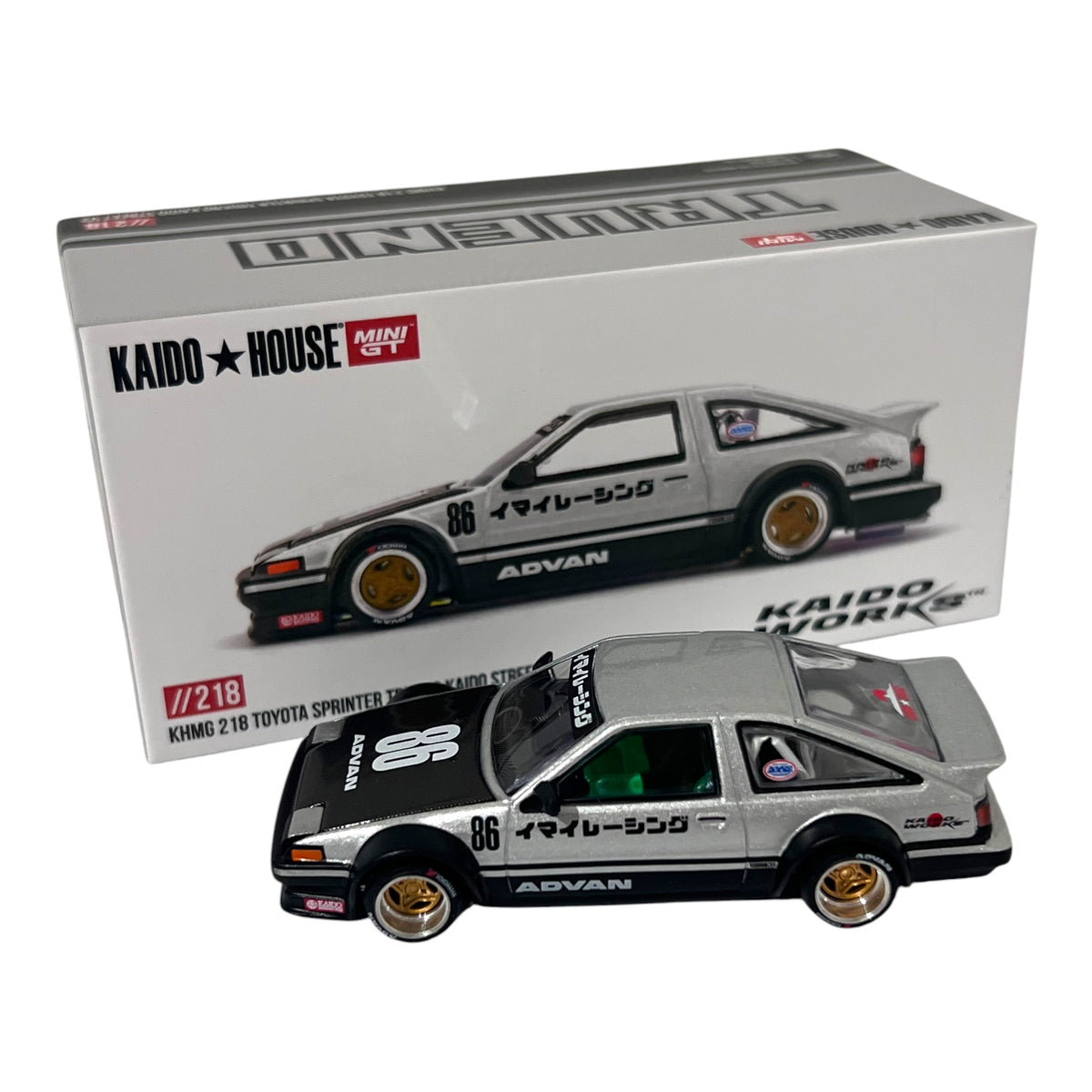 Mini GT Kaido House - Toyota AE86 Sprinter Trueno Kaido Street V2 - KHMG218 - geöffnete OVP
