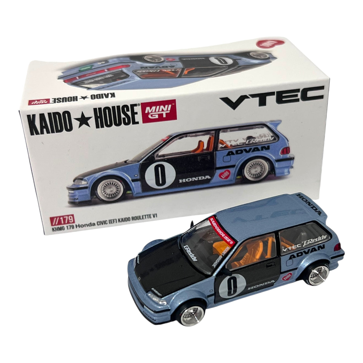Mini GT Kaido House - Honda Civic (EF) Roulette V1 - KHMG179 - geöffnete OVP