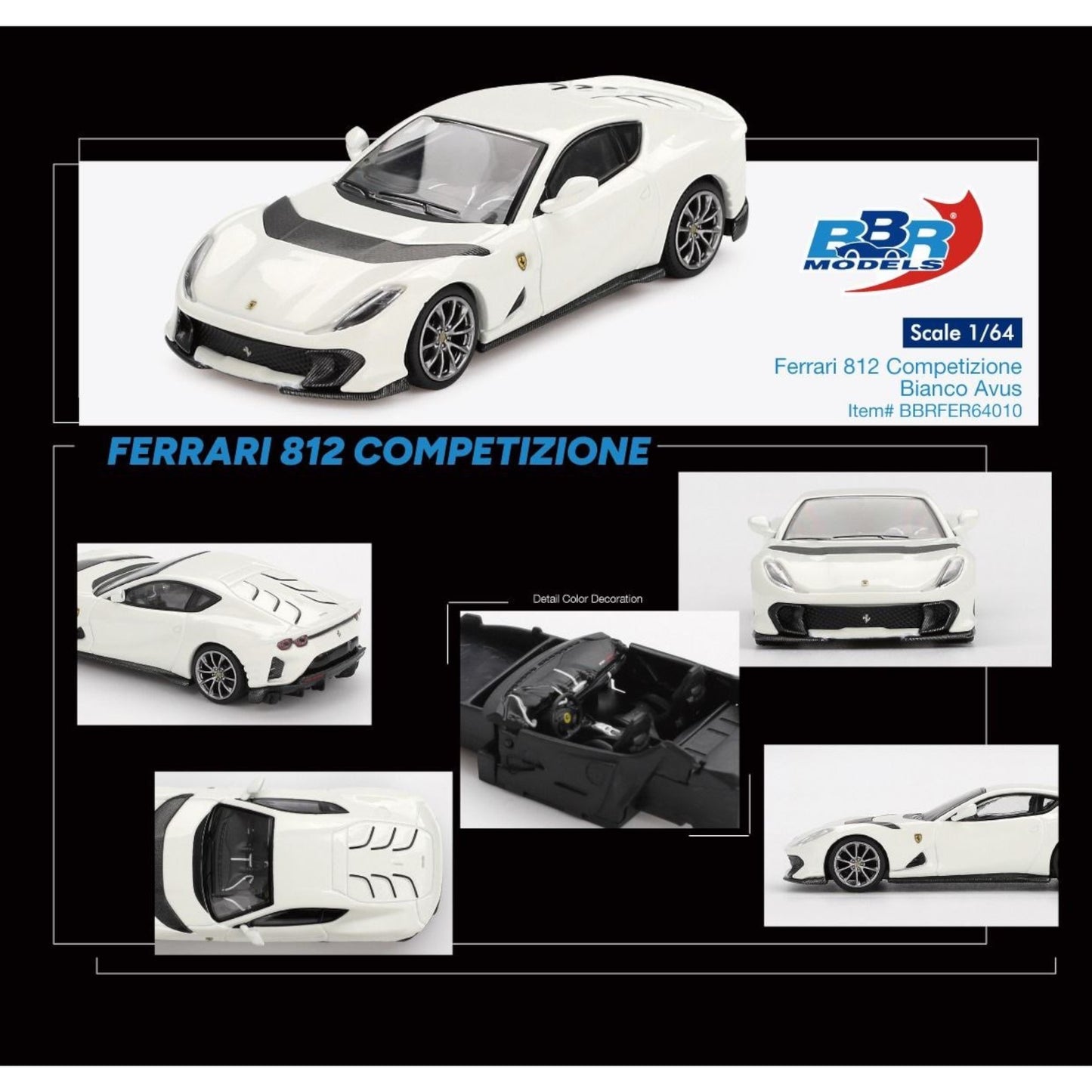 BBR - Pre-Order - FERRARI 812 COMPETITIZONE  BIANCO AVUS 2024 - BBRFER64010