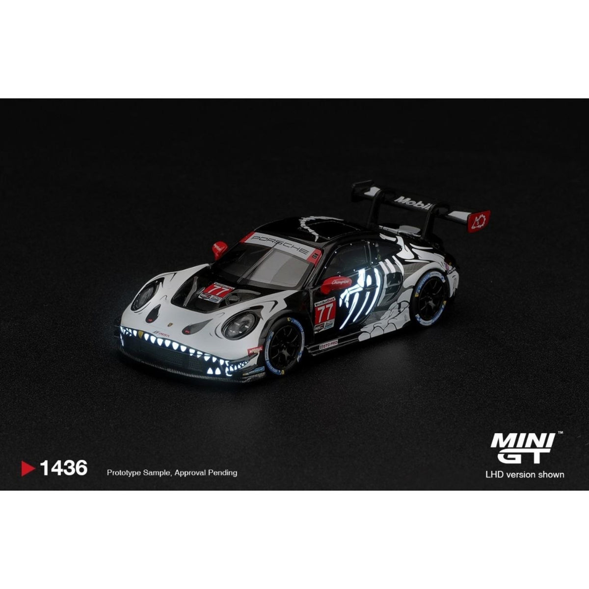Mini GT - Pre-Order - Porsche 911 GT3 R (992) #77 AO Racing "Skeleton Rexy" 2026 IMSA Petit Le Mans - MGT01436 (LHD)