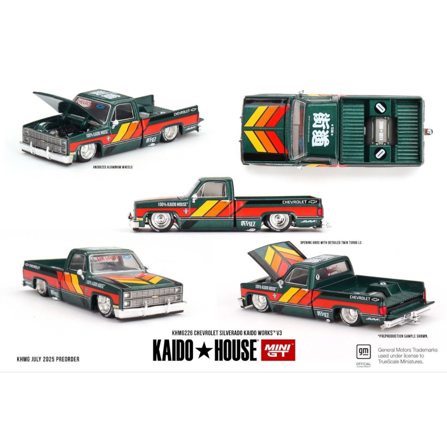 Mini GT Kaido House - Pre-Order - Chevrolet Silverado KAIDO WORKS V3 - KHMG226