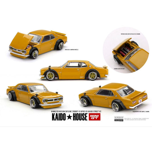 Mini GT Kaido House - Pre-Order - Nissan Skyline 2000 GT-R (KPGC10) Kaido Street V2 - KHMG228