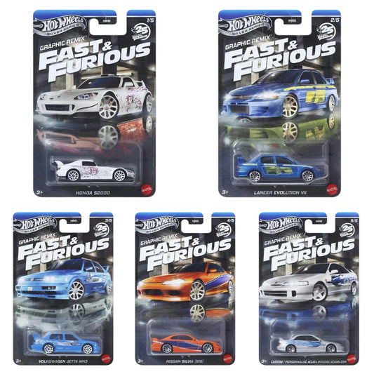 Hot Wheels 2025 - Pre-Order - Fast & Furious Graphic Remix - Set - Mix 4L