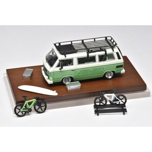 Mortal Diecast - Pre-Order - VW T3, White Green with Accessories - MO64-T3-WHIG