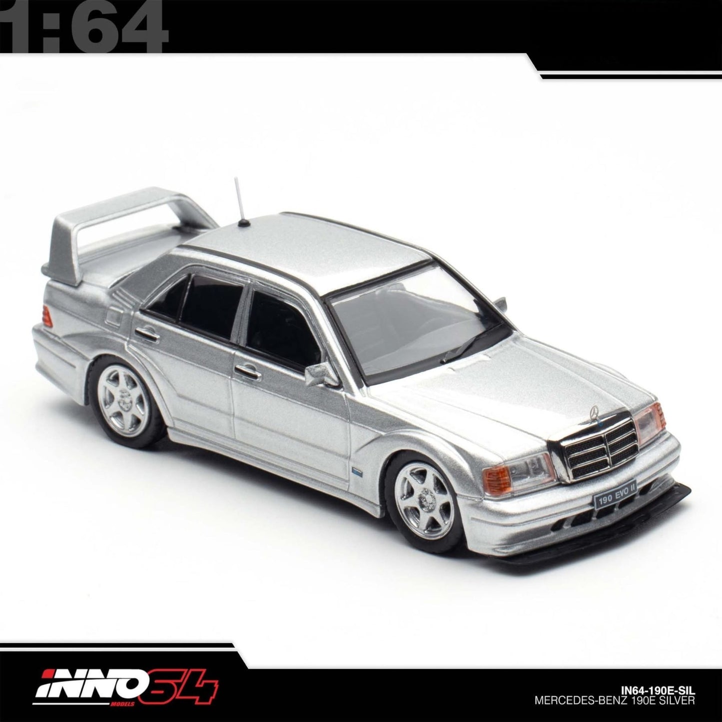 INNO64 - Pre-Order - Mercedes-Benz 190E 2.5-15 Evolution II - IN64-190E-SIL