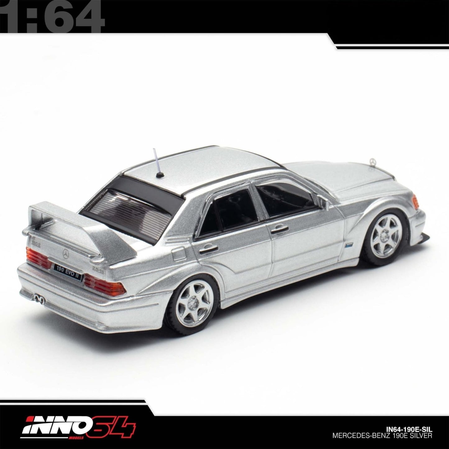 INNO64 - Pre-Order - Mercedes-Benz 190E 2.5-15 Evolution II - IN64-190E-SIL