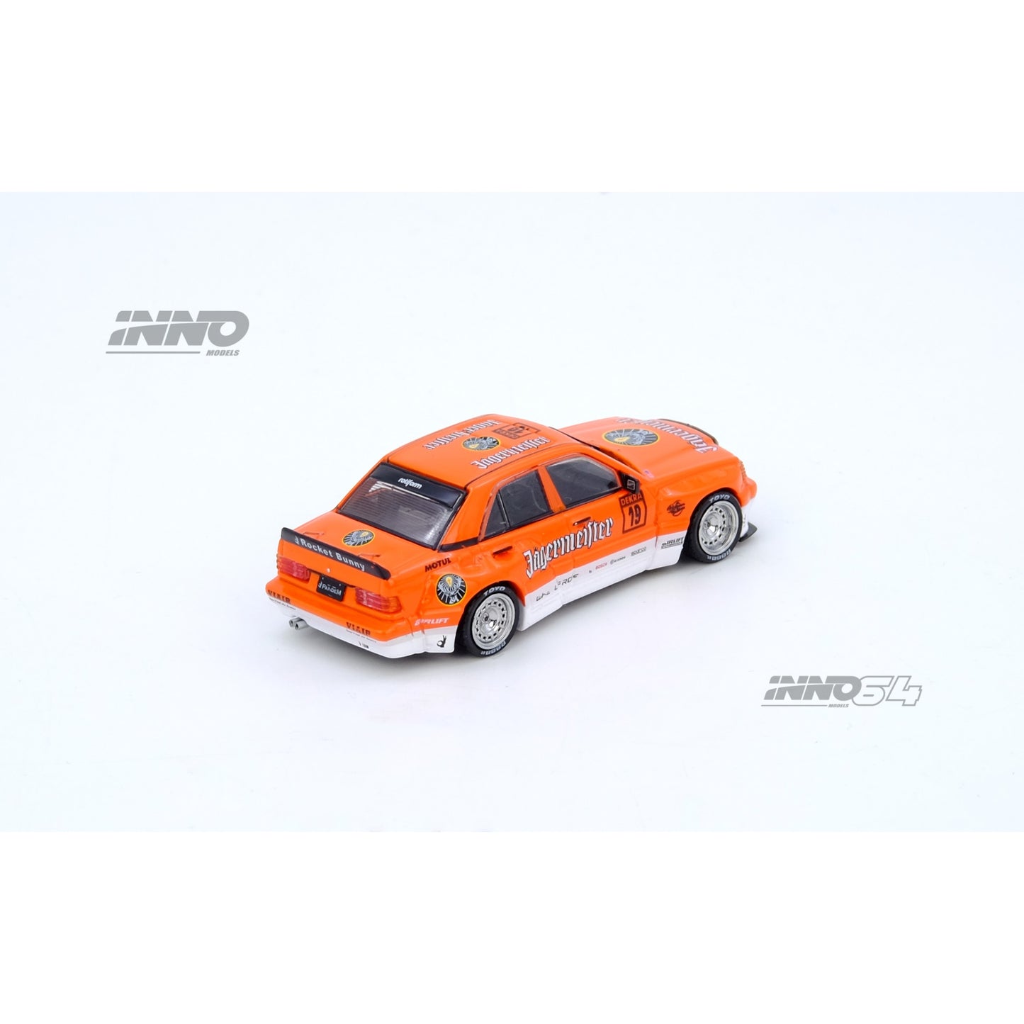 INNO64 - Pre-Order - PANDEM ROCKET BUNNY Mercedes 190E JÄGERMEISTER - IN64-190EP-JGMT